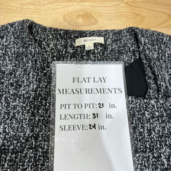 Everly Gray Marled Cross Front Button Closure Marled Coat Women's L - Picture 9 of 9